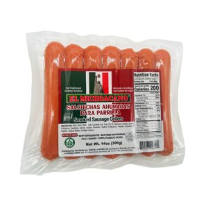 Salchichas ahumadas El Michoacano para parrilla 14 oz, ideales para asar con auténtico sabor mexicano