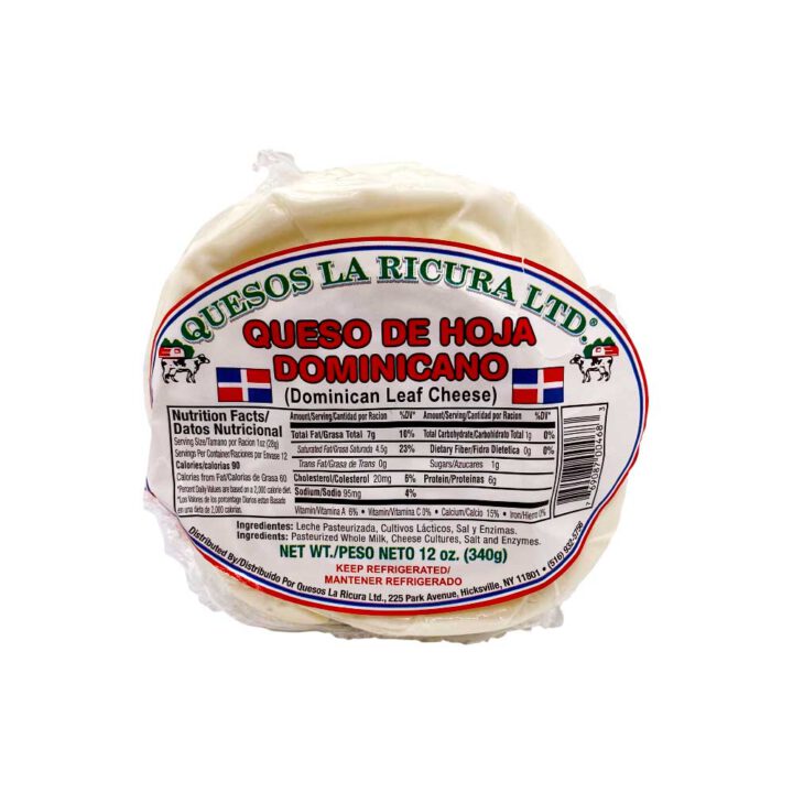 Queso De Hoja Dominicano 12 Oz - quesoslaricura