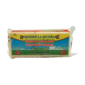 Queso Monterey Jack con Jalapeños La Ricura en barra 8 oz – Picante y cremoso