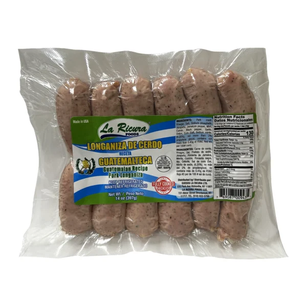 Longaniza de cerdo cuatemalteca de 14 oz.
