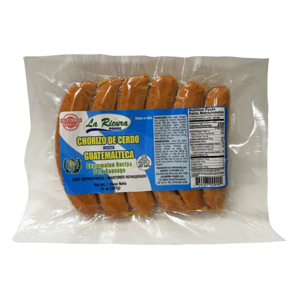 Chorizo de cerdo receta guatemalteca de 14 oz.