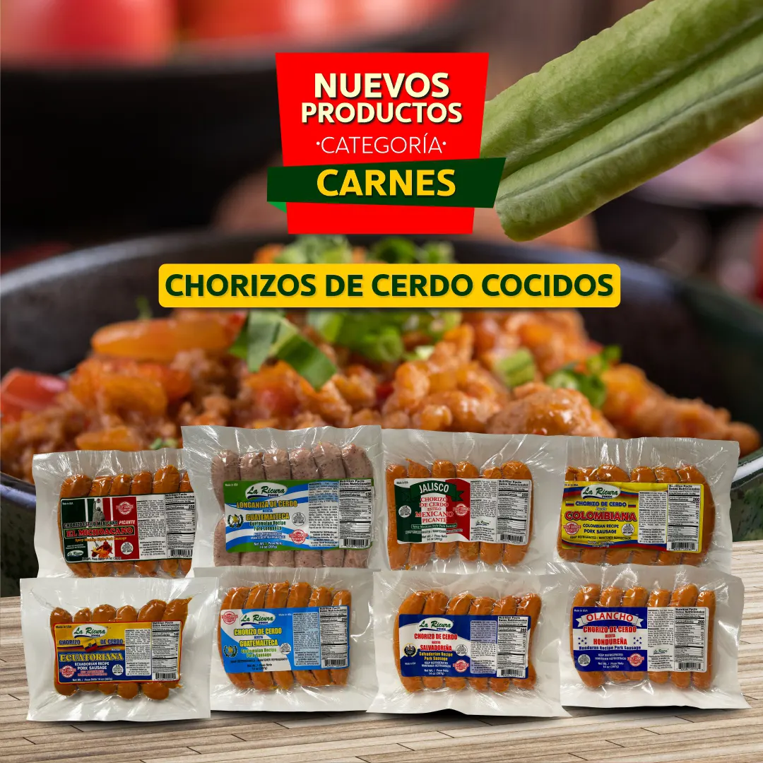 Nuevos chorizos de cerdo cocidos – Sabor latino auténtico