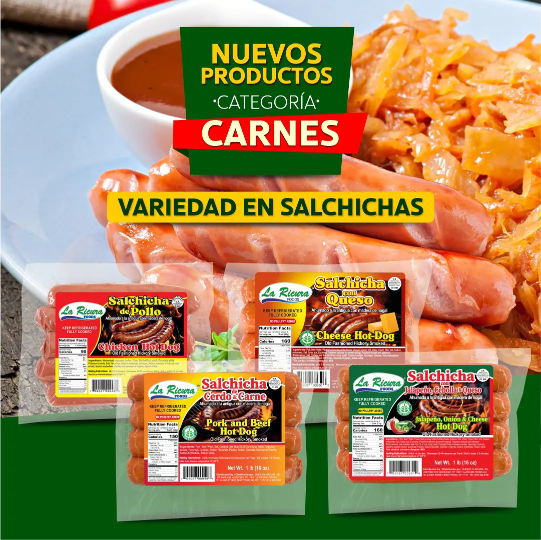 Banner web Salchichas productos nuevos quesos la ricura