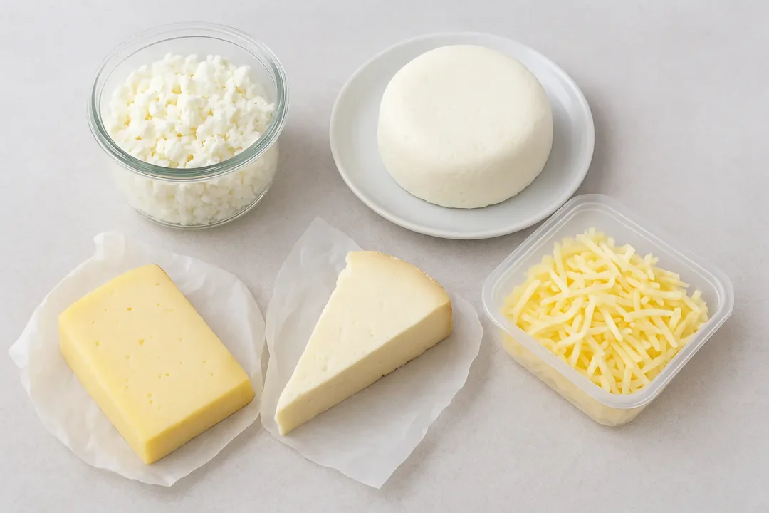 consejos para almacenar queso la ricura correctamente en refrigeración, queso fresco y queso seco bien guardados sin empaques ni textos