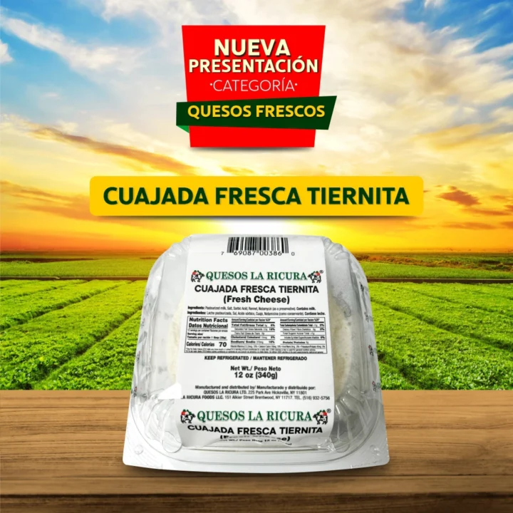 Variedad de quesos frescos La Ricura Foods ideales para preparar recetas tradicionales de la cocina latina.