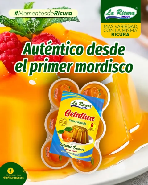 Gelatinas tradicionales latinas listas para preparar, ideales como postre familiar con sabor auténtico.