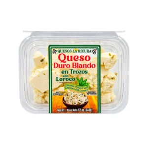 Queso duro blando en trozos con loroco 12 oz