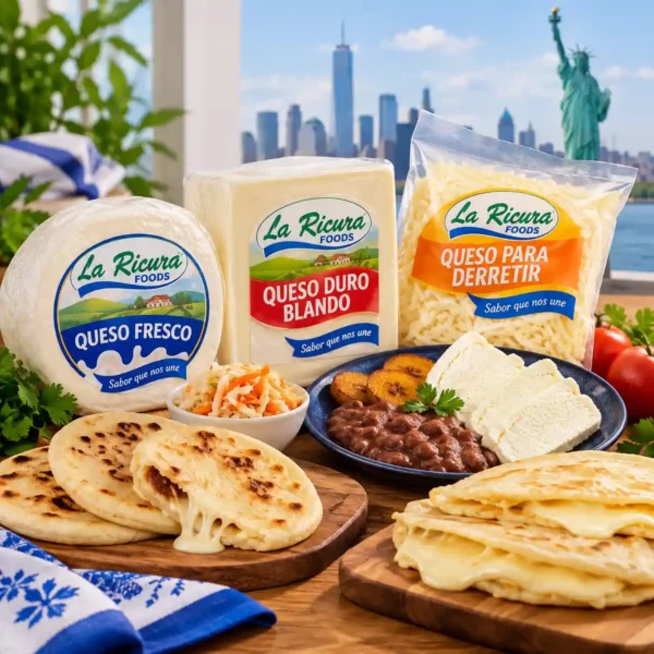 Descubre quesos centroamericanos en Nueva York y productos La Ricura Foods ideales para preparar pupusas, desayunos y recetas tradicionales.