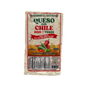 Queso con chile rojo y verde