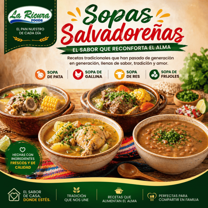 Sopas salvadoreñas tradicionales con ingredientes frescos y sabor casero latino