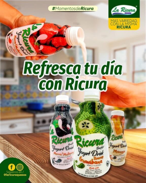 Yogurt de guanábana La Ricura con sabor tropical y textura cremosa
